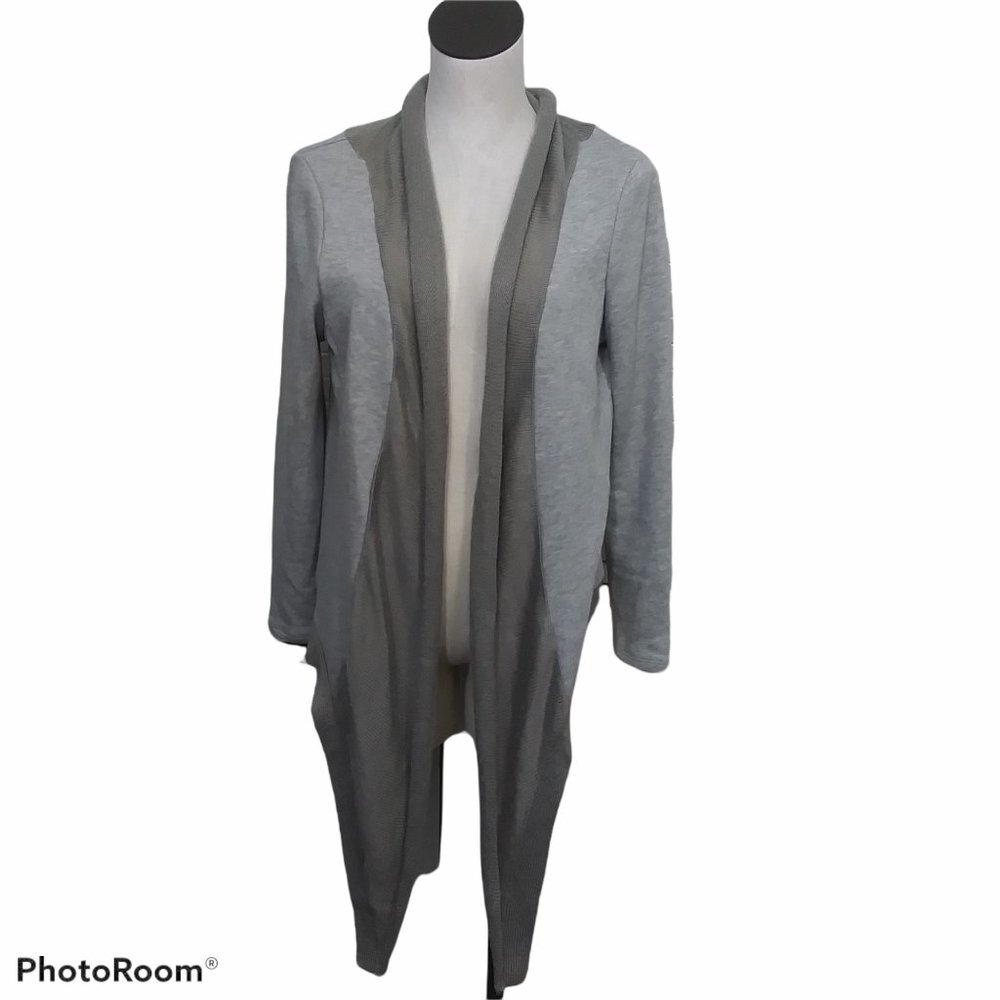 Soft Surroundings Cardigan Open Front Neutral Contrast‎ Knit Size Small